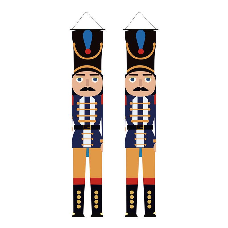 Christmas Nutcracker Couplets Door Curtain Flags | Festive Porch Decor