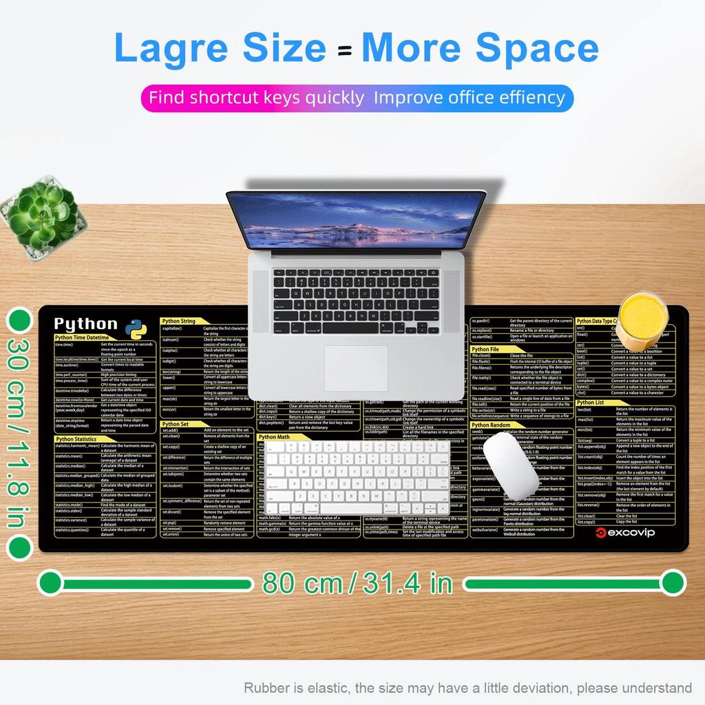 Custom Non-Slip All-English Excel Shortcut Mouse Pad for Office - European & American Style