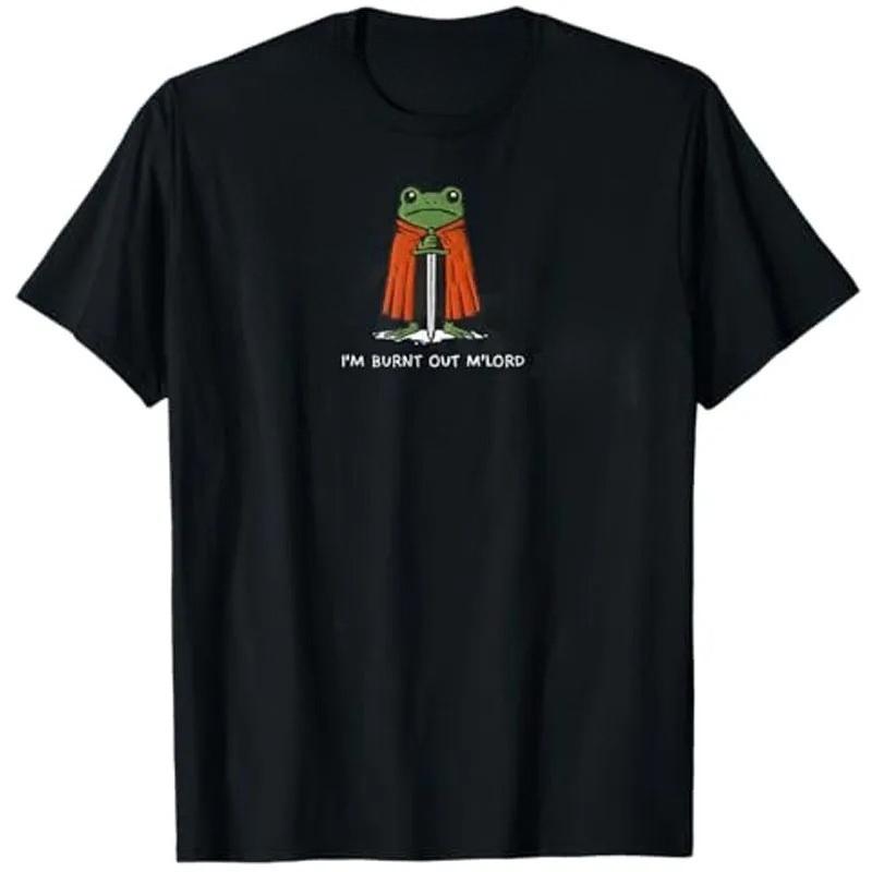 

Im Burnt Out MLord Funny Knight Frog Meme Women TShirt Y2k Dramatic Humor A Knight Frog in A Robe Art Aesthetic Clothes Tees S