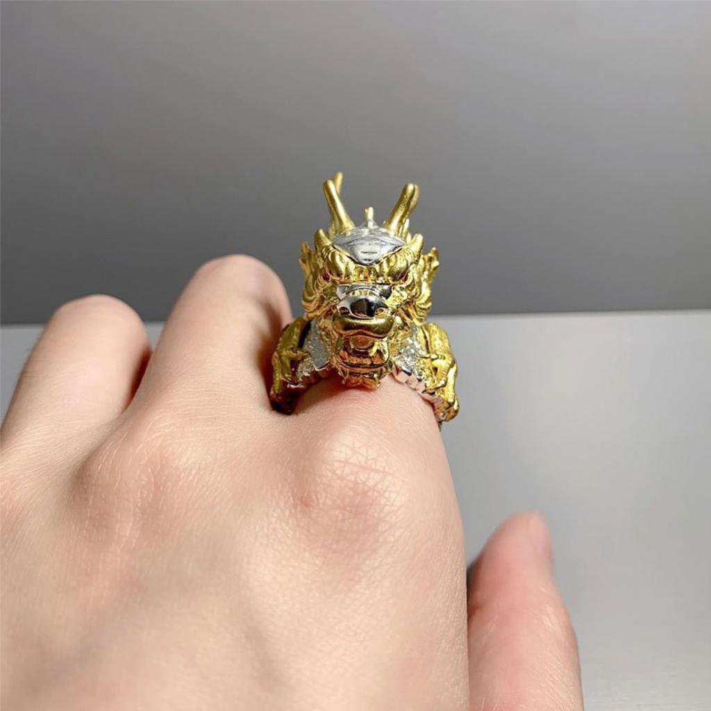 Eye Catching Alloy Dragon Ring Unique Adjustable Open Detail Fashionable Personality Charm Ring for Women Men