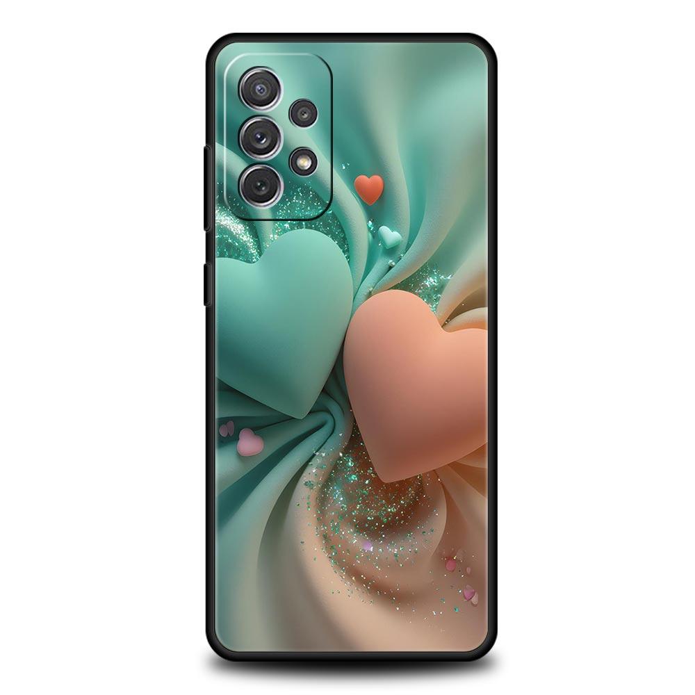 Coque de téléphone imprimée Cœur d'amour coloré pour Samsung Galaxy A55 A35 A15 A14 A13 A25 A54 A51 A71 A72 A73 A32 A52 A41 Coque souple en TPU