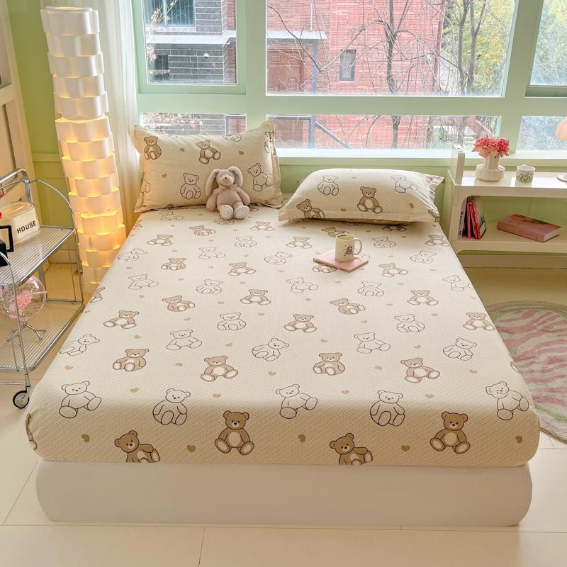 Kawaii Cartoon Panda Fitted Sheet,Bamboo Floral Wild Animals Bed Sheet Set Cotton Bed Cover With Deep Pocket For Child Kids Room