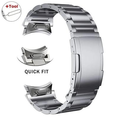 Bracelet en titane sans espaces pour Samsung Galaxy Watch 6 Classic 43mm 47mm 6/5/4 40mm 44mm 5Pro 45mm, bracelet d'affaires de luxe pour 42mm 46mm