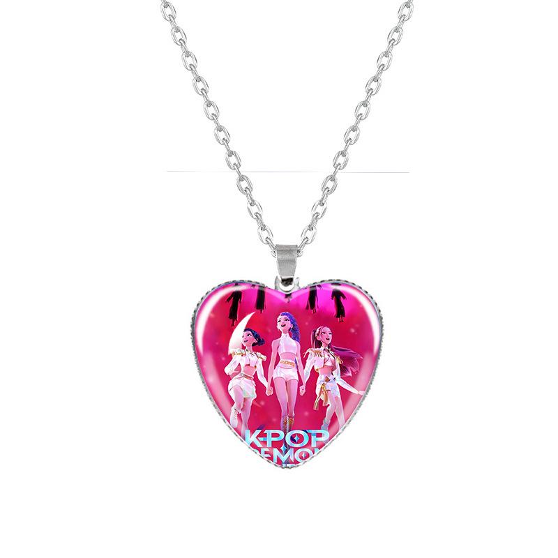Kpop Demon Hunters Peach Heart Necklace: Anime-Inspired Jewelry for Fans