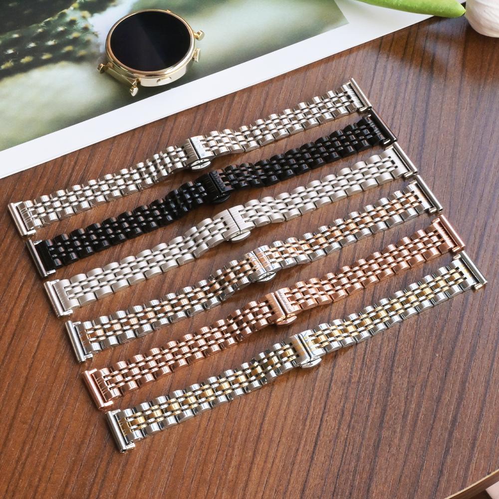 18mm 20 22mm Slim Stainless Steel Band for Huawei Watch GT5 Pro 42mm 46mm Women Bracelet for Samsung Galaxy 7 6 5 40/44mm Strap