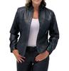 Shirt Designer Leather Black Stylish Women Handmade 100%Casual Lambskin Genuine