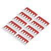 10pcs Fork Type Terminal Strips 400V 15A Pure Copper PVC Flame Retardant Jumper Block Terminal Strips for Factory Red