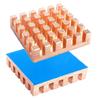 Radiator de cupru Haojiaho 25x25x6mm cu foaie adezivă conductoare termic, pentru prevenirea supraîncălzirii, Radiator de cupru pentru CPU, Cipuri IC, Circuit