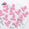 Paper Clamp Metal Clip 8PCS Binder Clips Round Tail Safety Design Stable Clamping Fresh Color Force Macaron Rust Resistant Office School Supplies