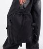 Button Seoul Casual Diagonal Zip-Up Pocket Backpack (Black)