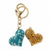 Women Rhinestone Keychain Sparkling Love Heart , Zinc Alloy Car Key Shaped Holder Ring, Handbags Backpacks Purse Charm Accessory, Gift for Chain