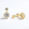 1 Pair Stud Earrings White Cubic Zirconia Stones Ear Studs High Transparency Women Earrings Temperament Versatile Jewelry Gift