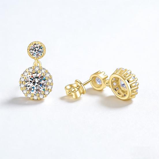 1 Pair Stud Earrings White Cubic Zirconia Stones Ear Studs High Transparency Women Earrings Temperament Versatile Jewelry Gift