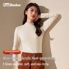 Women's Heat-Generating Wool-Silk Mid-Neck Base Layer - Antibacterial Winter Top