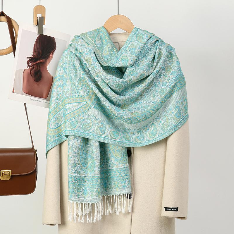 Foulard Paisley Imprime Design Hijabs Pour Femme Cachemire Pashmina Chale Dame Enveloppement Chaud Hiver Foulards Femme
