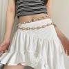 Vintage Imitation Pearl Flower Belt Female Bohemian Style Fashion Metal Waist Chain Girls Dress Jeans Decoration Jewelry Gift