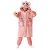 Kids Flannel Pajamas Set Boys Girls Warm Long Sleeve Top And Pants Sleepwear Winter Home Nightwear