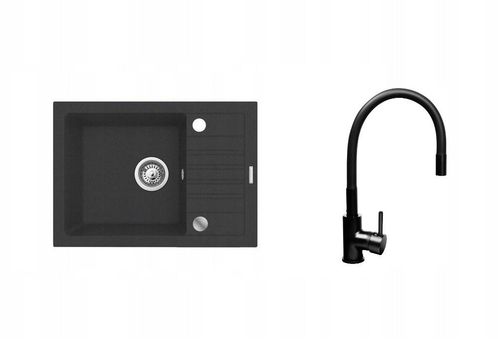 Bali Sink (62X44) 1B1D Black Flessi Tap