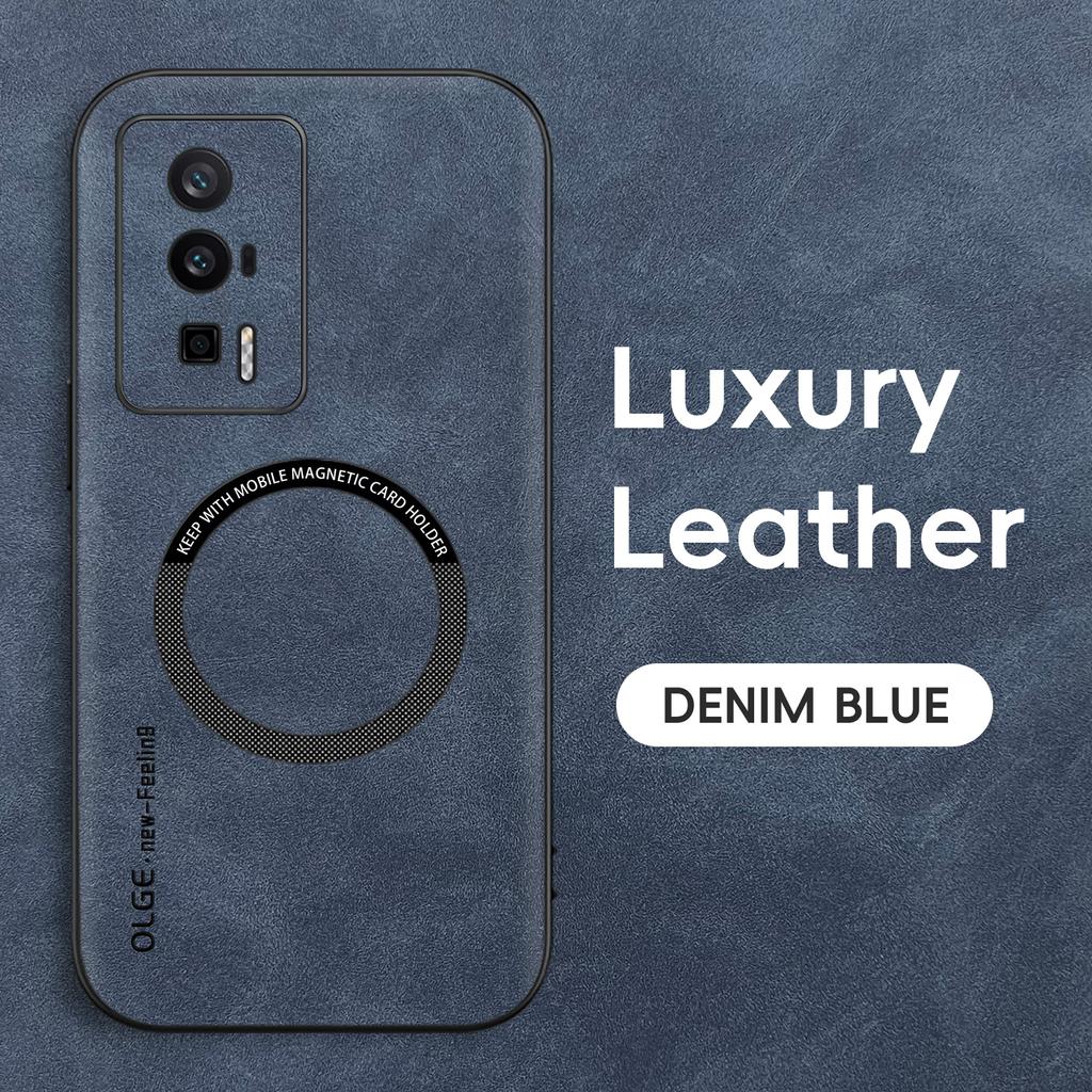 Magnetické retro kožené pouzdro pro Xiaomi Poco F5 Pro PocoF5 Pro Bezdrátové nabíjení Kryt pouzdra na telefon