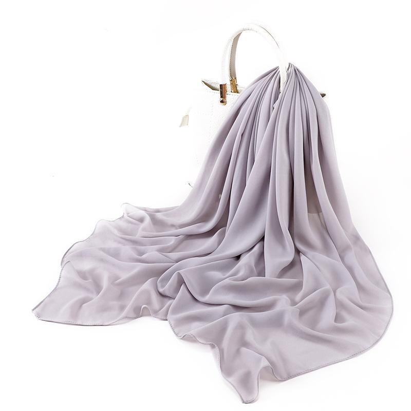 Muslim Chiffon Hijab Scarf for Women Big Solid Color Head Wrap for Women Hijabs Scarves Ladies Muslim Veil Jersey Hijabs Turban