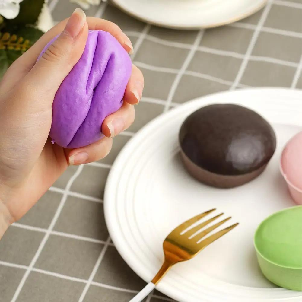 Purple Soft Potato Pinch Toy Sticky Small Cake Slow Rebound Decompression Candy Color Fun Party Gift Bun