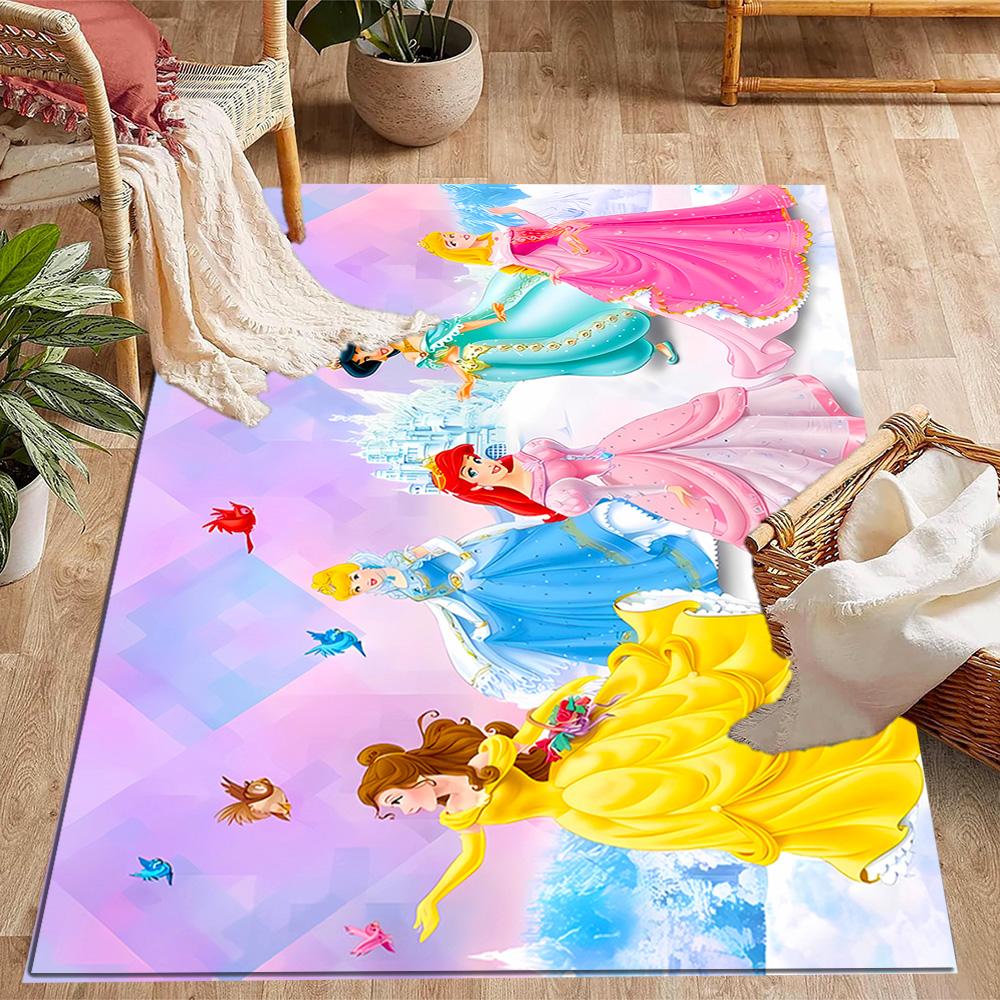 Disneyland Celebration Night Disney Cartoon Theme Anti-Slip Rug - Polyester, Home Decor, Suitable for Bedrooms, Living Rooms, Doorways, and Studios