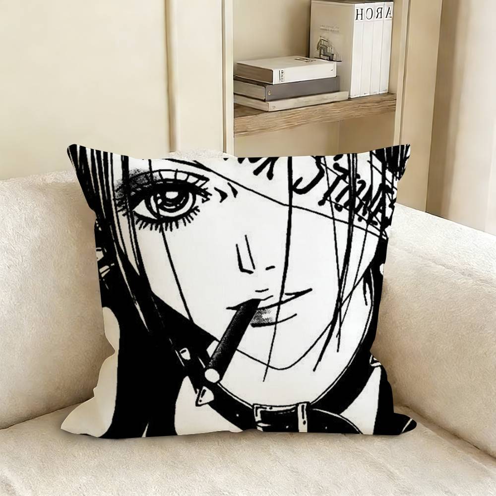 Japanese Classic Anime N-Na N-Na Pillow Case Living Room Sofa Cushion Cover Suitable For Home Bedroom Room Decoration
