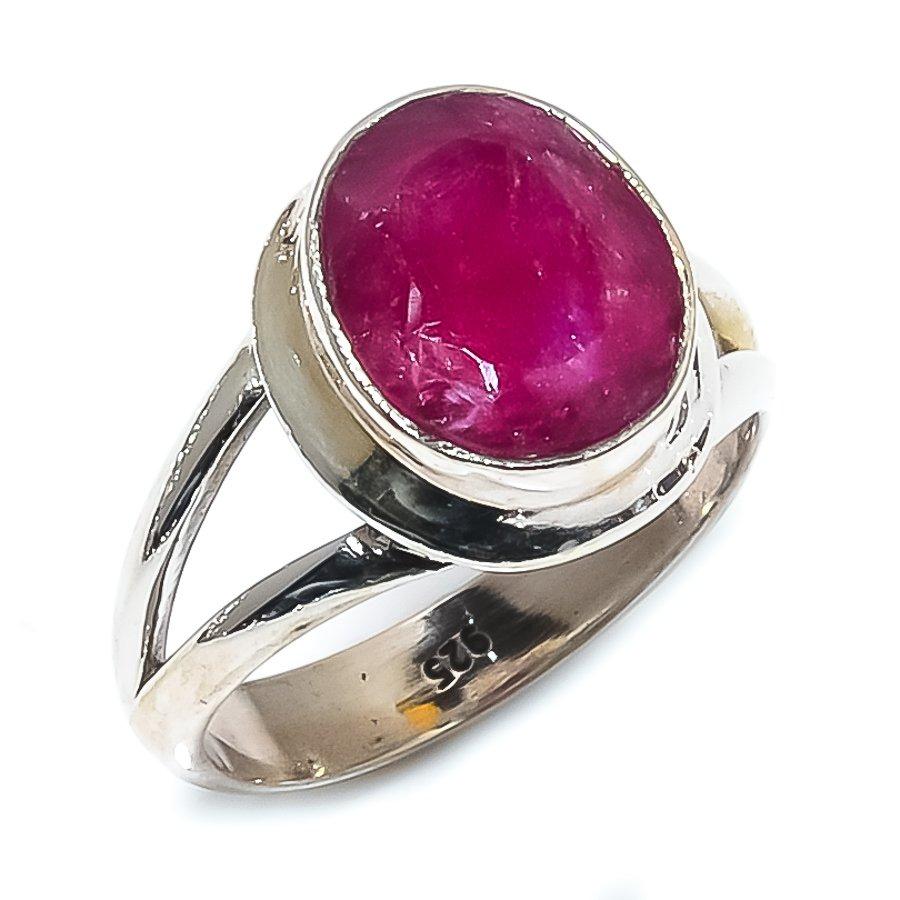 Red Ruby(Simulated) Gemstone Handmade 925 Sterling Silver Gift Ring S.6.5 R5g01