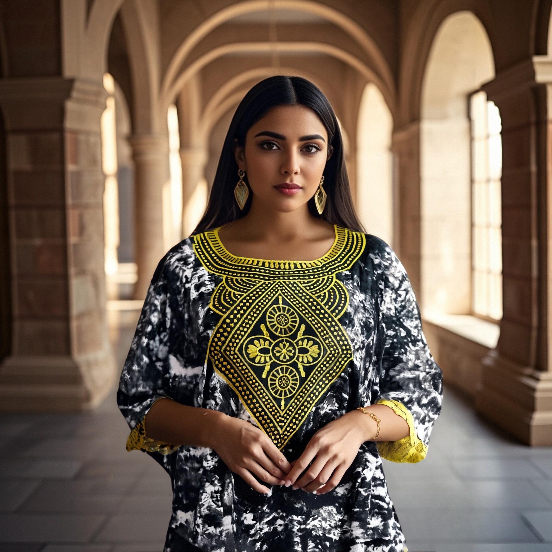 

European-American Cotton Watermark Print Loose Summer Plus Size Dress One Size