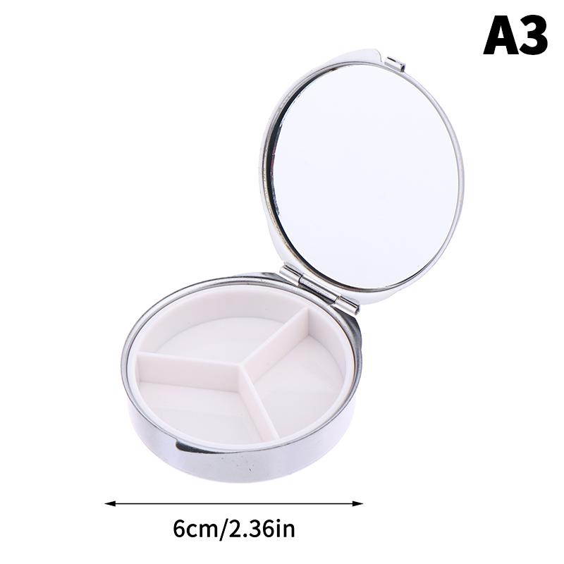 Waterproof Metal Pill Box Portable Rectangle round Shape Light-Weight Medicine Case Holder Container for Travel And Home Use