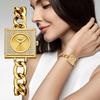 Yalalusi Luxury Full Diamond Square Disc Women'S Watch Chain Strap Women'S Watch Fashion Temperament Waterproof Quartz Watch