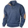 Felpa autunnale da uomo con cappuccio patchwork a contrasto di colore, collo alto, bottoni, pullover vintage da uomo