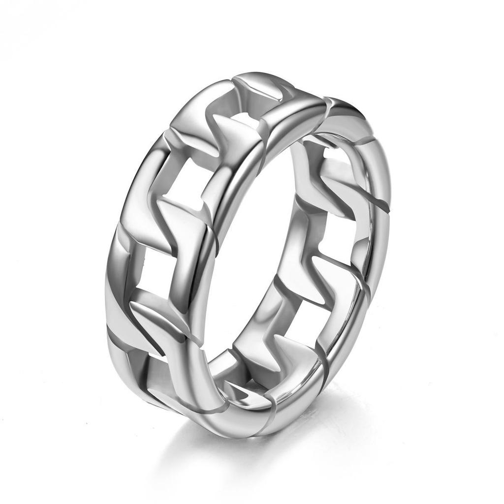 Cross-border Bramble Vine Woven Titanium Steel Ring - Hip Hop Style, Non-fading Niche Jewelry for Men