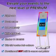 Interactive Full Metal 360 Instant Print Photo Booth Touch Screen LED Ambient Light Party Supporting SLR Smartphones iPad Camera