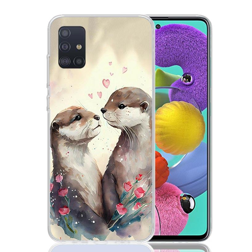 

Animal Otter Cute Cartoon Phone Case for Samsung Galaxy A52 A51 A50S A12 A22 A32 A72 A10S A30S A31 A71 Note 20 Ultra 10 Plus S10 Samsung A51 4G