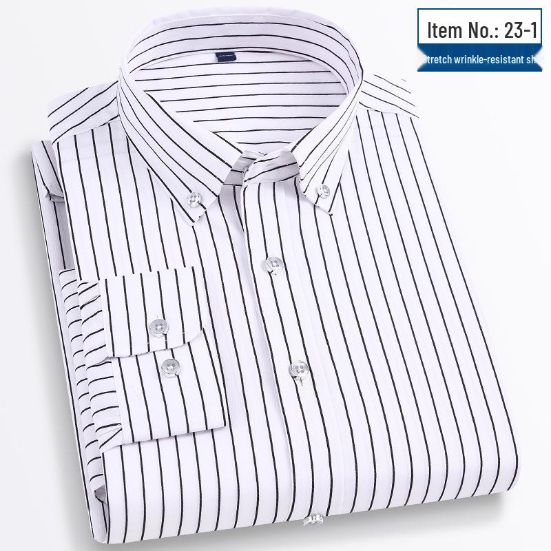 Men's Striped Non-Iron Long Sleeve Shirt—Spring/Summer Collection