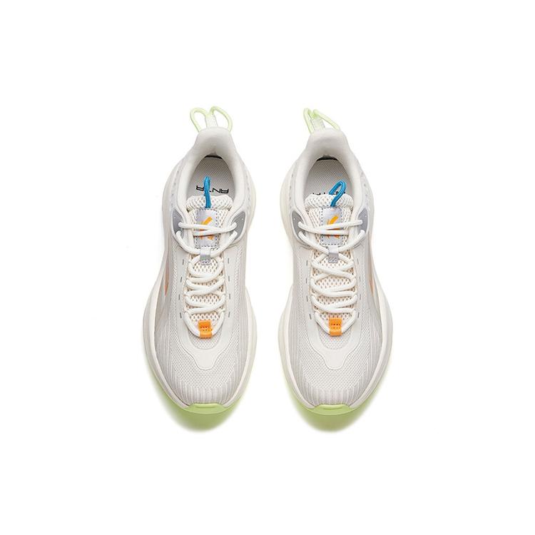 Anta Synthetic Leather Slip Resistant Abrasion Resistant Low Top Chunky Sneakers Men's Ivory White 912128860-4