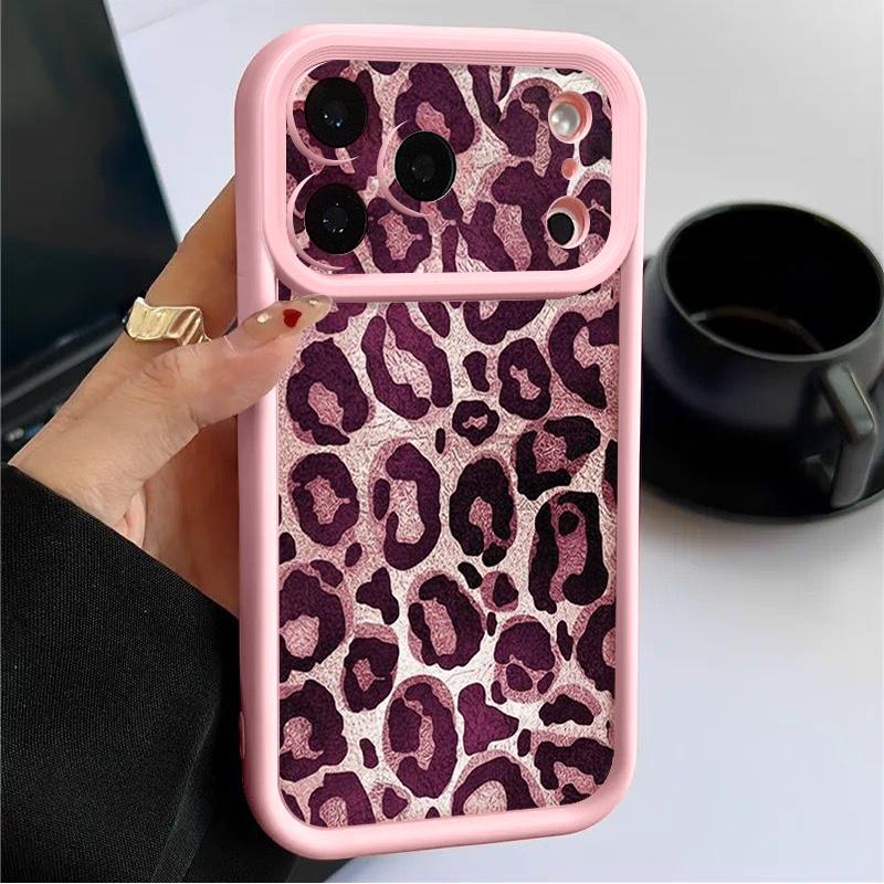 Shockproof Phone Case For iPhone 17 Pro Max Case iPhone 16 15 14 13 Pro Max 11 17e 16e Leopard Print Soft Silicone Bumper Cover