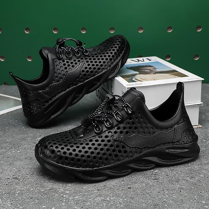Beach Shoes Men's Shoes Summer Breathable Hole Shoes Men's Casual Sports Shoes Light Work Beach Trendy Shoes Cool Slippers
