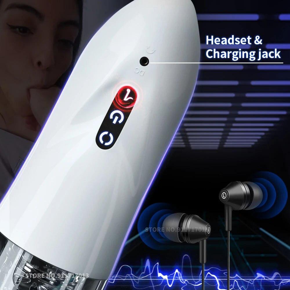 Automatic Male Silicone Vagina Rotation Masturbator Cup Real Pussy Blowjob Pocket Adult for Men Mastubation Sex Machines Toy