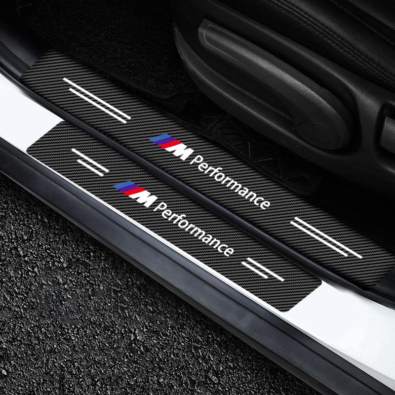4 Stück Kohlefaser Auto Türschweller Schutz 3D Aufkleber Autozubehör Für BMW E46 E90 E60 F30 F10 E39 E36 F20 G30 G20 E87 E92 E91