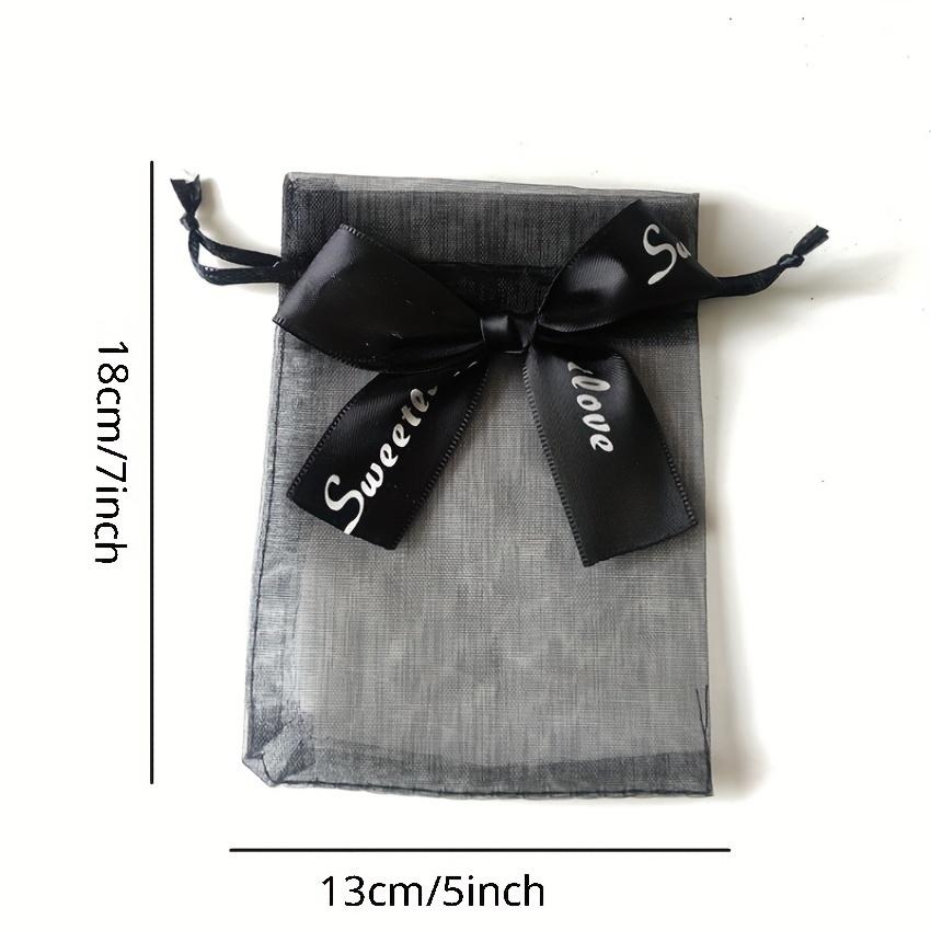 50Pcs Bow Candy Yarn Bag Solid Color Pearl Yarn Bag Jewelry Gift Bag Wedding Packaging Yarn Bag For Shops
