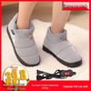 Men's and Women's Electric Heating Rechargeable Cotton Slippers - Warm Feet Device with Walking Pad