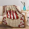 Red and White Striped Emblem Blanket for All Seasons Blanket Lunch Break Throw Gift
