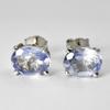 Certified 10.60 Ct Natural Blue Sapphire 925 Sterling Silver 8x6 Mm Earring Pair
