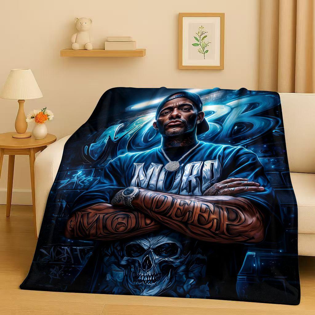 

2026 New Top Hip Hop Rapper Star Cartoon Art Flannel Blanket,Ultra Soft Warm Plush Throw for Home Bedroom Bed Sofa Cover Office 75x90cm