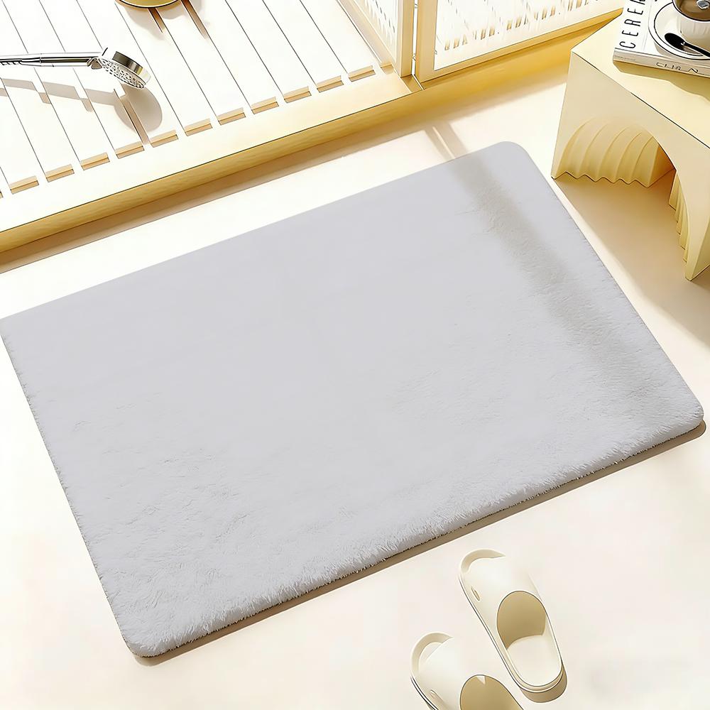 Solid color Floor Mat Bedroom Living Room Flannel Door Mat Non-Slip Home Decor