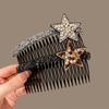 Teeth Invisible Extra Hair Holder Acrylic Broken Hair Comb Sweet Rhinestone Star Hair Comb  Girls