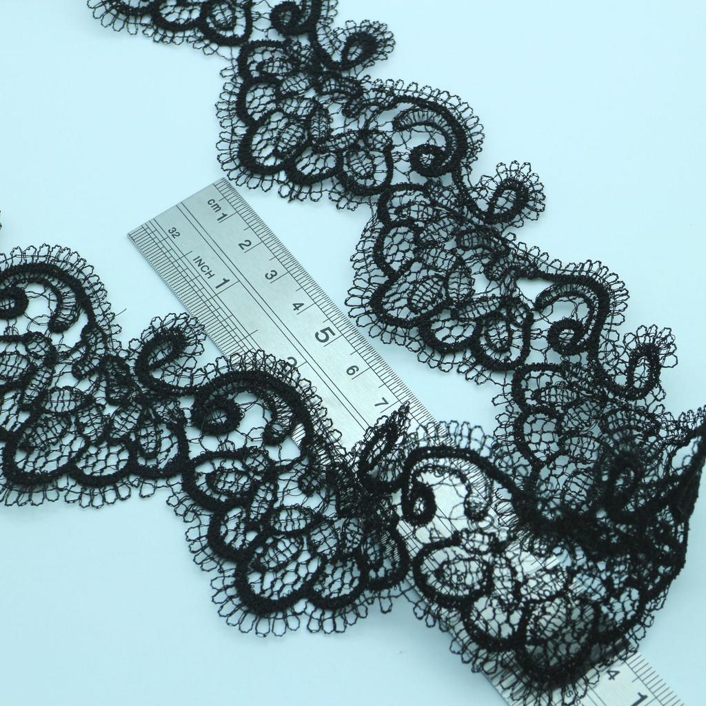Black Milk Silk Water-Soluble Embroidery Barcode Computer Embroidery Lace Small Lace Underwear Wedding Accessories