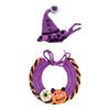 Halloweenský klobouk dýně pro mazlíčky a obojek duchů, nastavitelný gotický outfit pro kočky a malé psy, pletené kostýmní doplňky